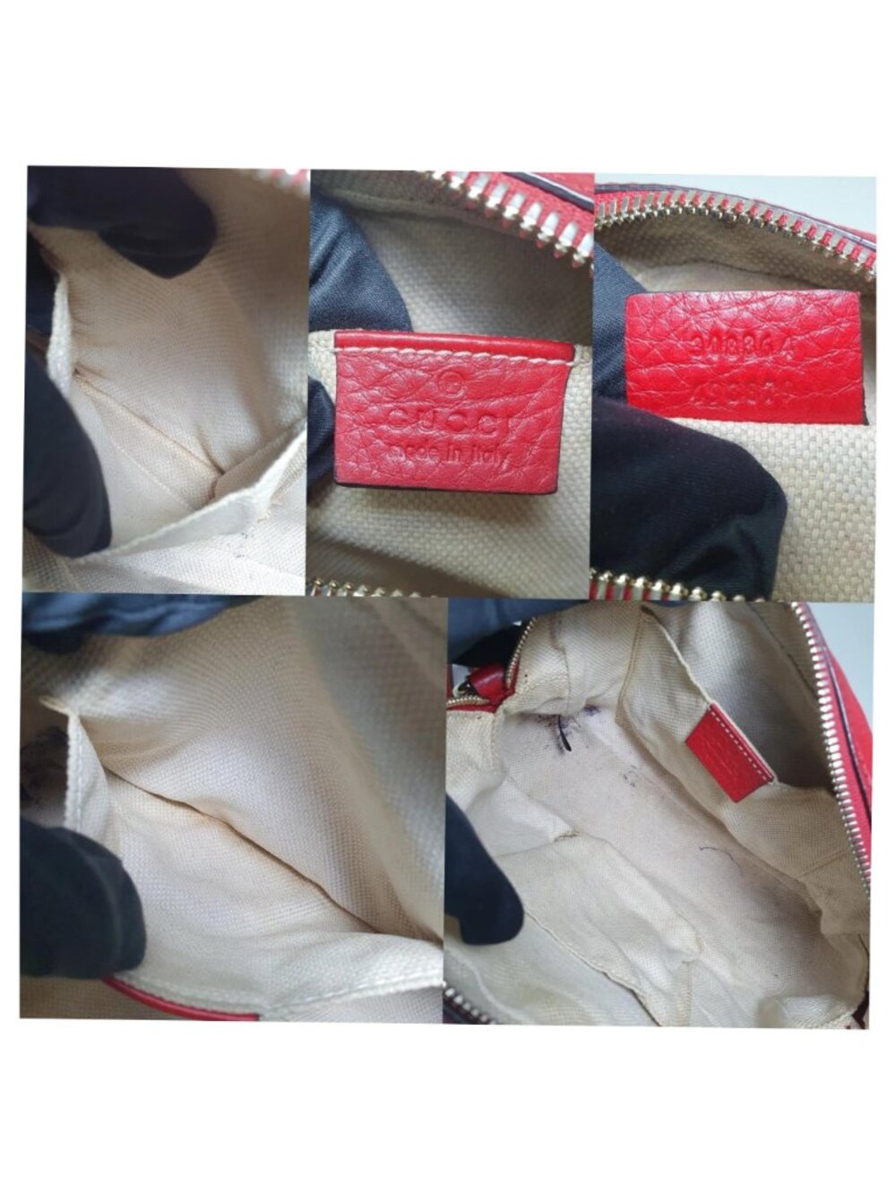 Authentic Gucci Soho Disco Small Leather Crossbody Red | GG Logo Camera Bag - Picture 11 of 12